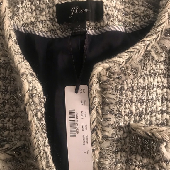 J. Crew Metallic Tweed Cropped Jacket NWOT - Picture 4 of 7